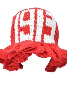 Delta Sigma Theta-SORORITY CROCHET BUCKET HAT Red/White